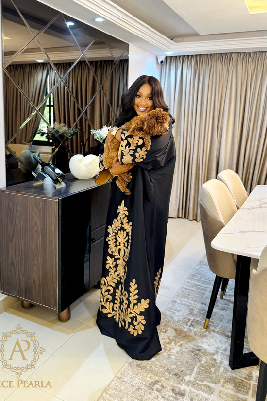 Black (Gold Embroidery) Kaftan - Aisha