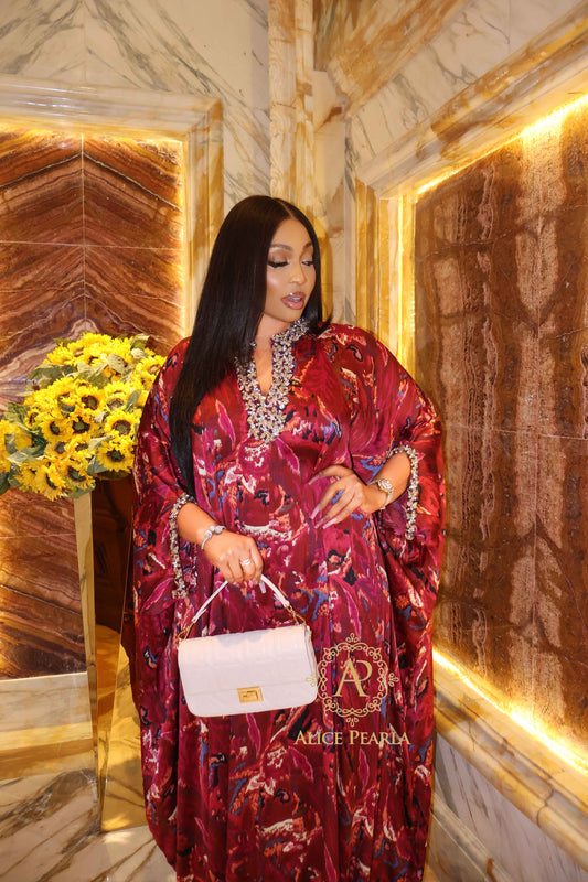 Red Abstract Kaftan  - Almas