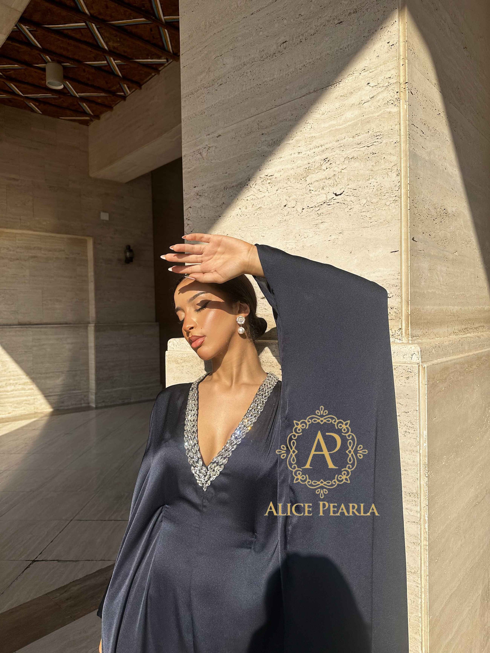 Obsidian Twilight Crystal Kaftan – Amira