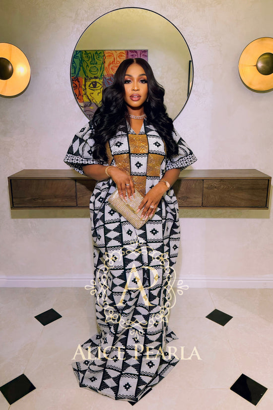 Black & White Kaftan - Angelique