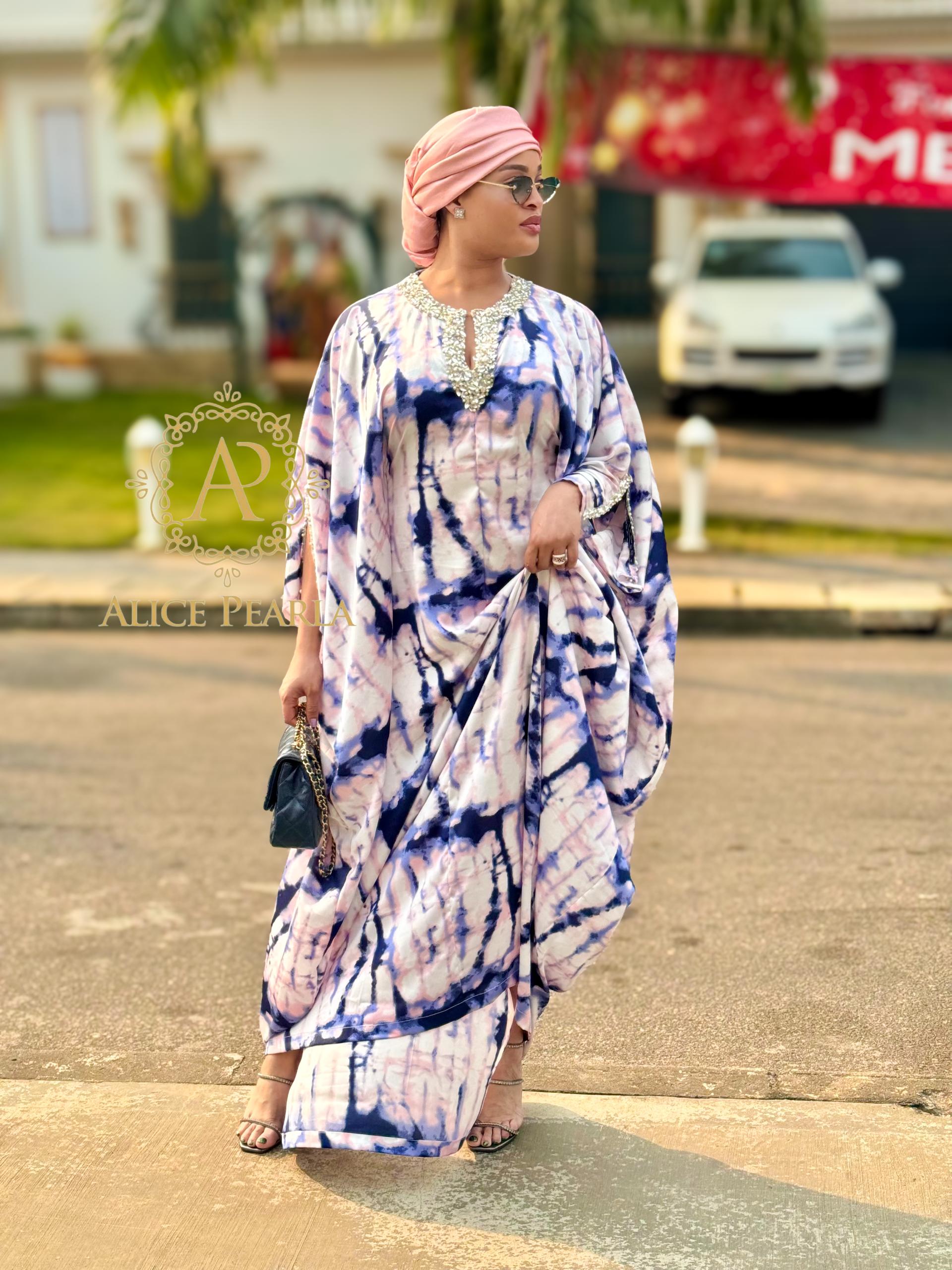 Regal Violet Tie-Dye Kaftan – Jamila