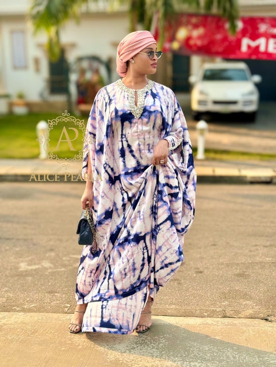 Regal Violet Tie-Dye Kaftan – Jamila